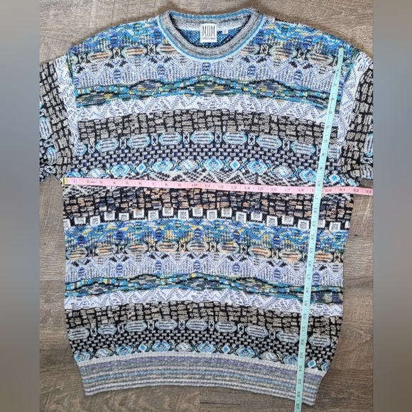 90s Vintg Mondo Di Marco Crew Neck Sweater Mens M Multi Cosby Knit Made In Italy - Picture 9 of 9